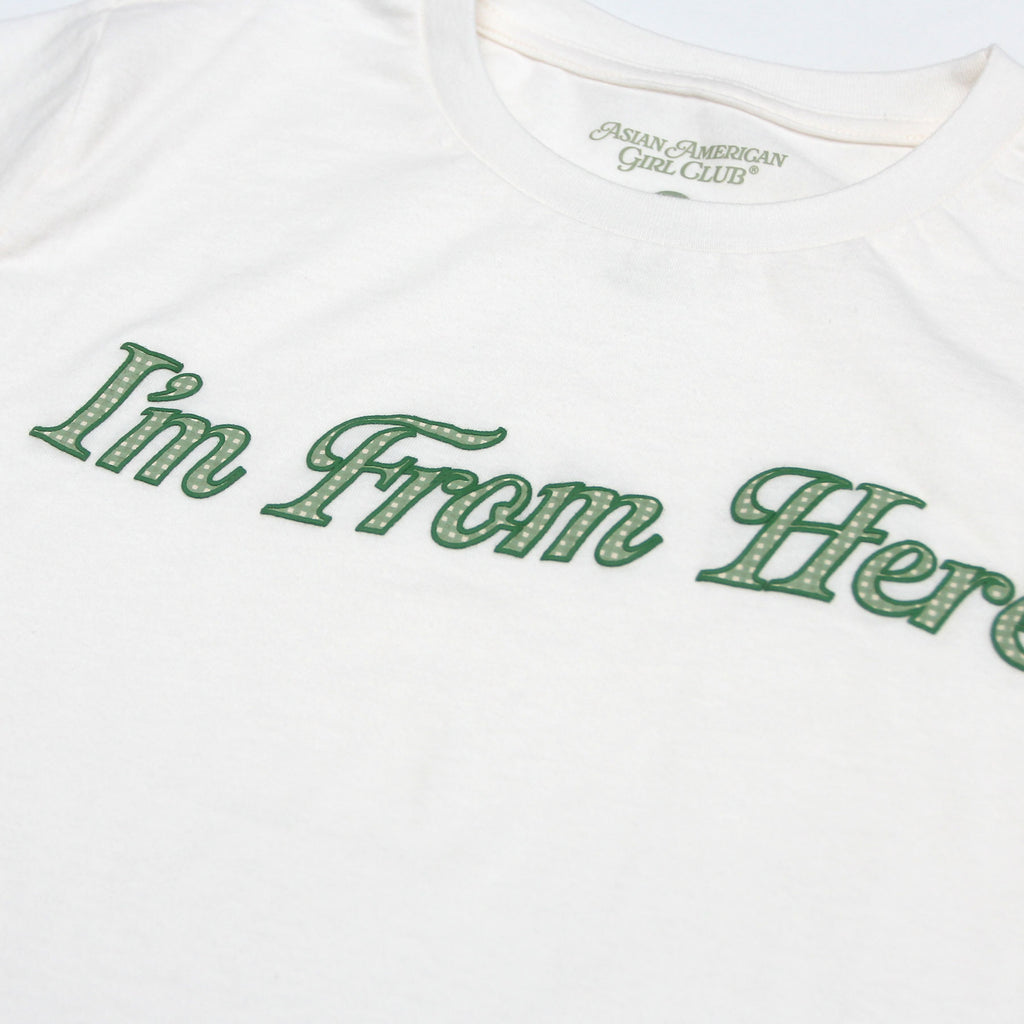 I'm From Here Gingham Cropped Tee