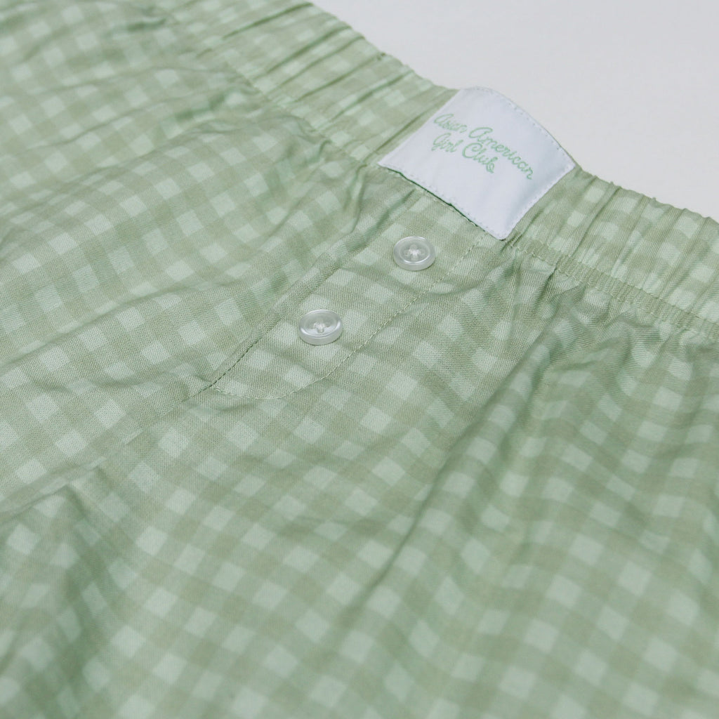 More Matcha Gingham Boxer Shorts